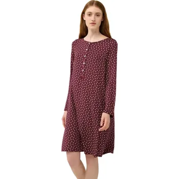 Dámská noční košile Dámská noční košile z mikromodalu se zapínáním na knoflíky Vamp 23029 red windsor velikost 4XL
