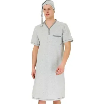 Pánská noční košile Pánská noční košile Bonifacy 357/03 HOTBERG světlý melír 3XL