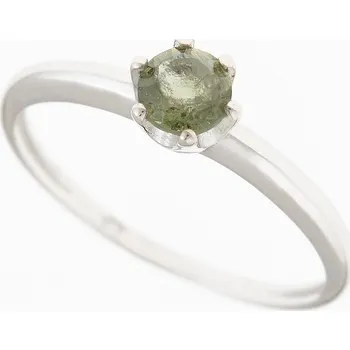 Prsten My Moldavite Stříbrný prsten s vltavínem 3121-2647 52 mm