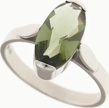 Prsten My Moldavite Stříbrný prsten s vltavínem 029-5038 57 mm