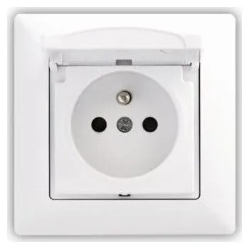 Elektrická zásuvka Zásuvka 2P s krytem VISAGE SIMPLE bílá