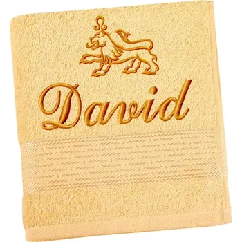 Ručník Bellatex Froté ručník proužek s výšivkou jména a znamení zvěrokruhu Žlutá