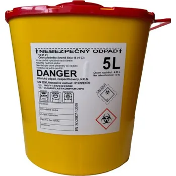 Odpadkový koš Klinik box 5l - nádoba na medicinální odpad, kulatý