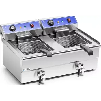 fritéza Elektrická fritéza, dvojitá 2x16 l s kohoutkem | FORGAST FG09016