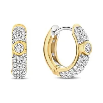 Náušnice Zlacené náušnice TI SENTO se zirkony 78019ZY