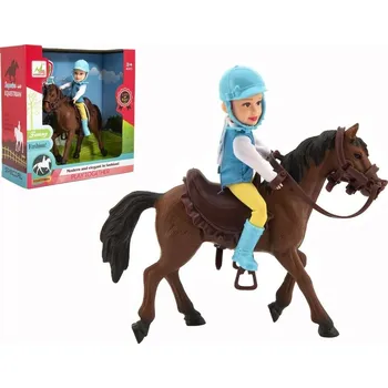 Panenka TEDDIES Žokej panenka/panáček s koněm 20cm