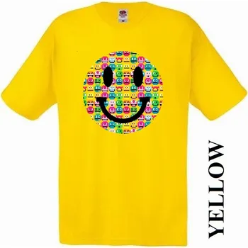 Pánské tričko levne-bavlnene-tricko-potisk-smajlik Barva: Yellow - žlutá, velikost: XS