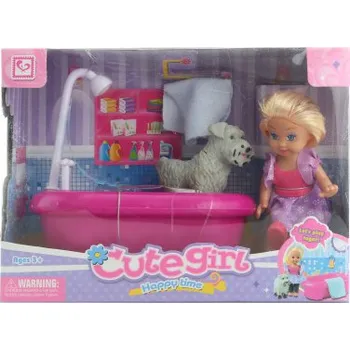 Panenka LAMPS Cute Girl Panenka s vaničkou a pejskem