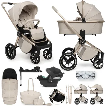 Kočárek MUUVO SET Kočárek 4v1 Quick Boho Beige set + CYBEX Aton B2 i-Size + základna