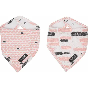 Bryndák LUMA Bandana slintáček 2kusy - Peach Moon pink