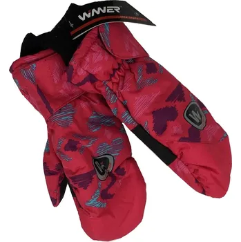 Rukavice WINNER Zimní rukavice palčáky RŮŽOVÉ vzor vel. M/ 6 let