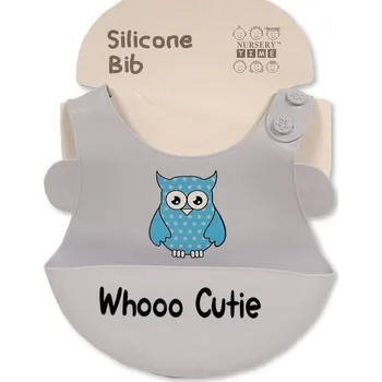 NURSERY Cestovní silikonový Bryndák SOVA s korýtkem - SV.MODRÝ