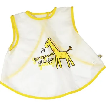 FASHY BABY Bryndák - zástěrka ŽIRAFA 100% Fólie mléčný, žlutý lem
