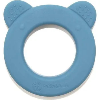 Hračka pro kojence PETITEMARS PETITE&MARS Kousátko silikonové s chrastítkem Beary Petrol Blue 0m+