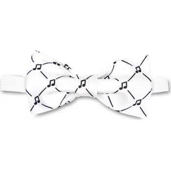 Motýlek Motýlek s notami károvaný - bílý