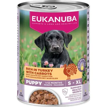 Krmivo pro psa Konzerva EUKANUBA Puppy bohatá na krůtí s mrkví 400 g