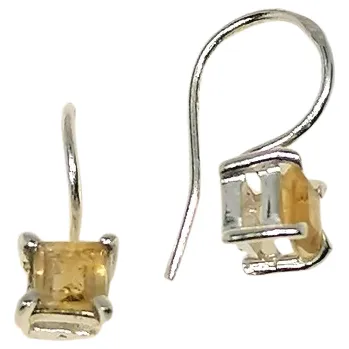 Náušnice Citrínové naušnice kostička 5 x 5 mm