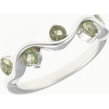 Prsten My Moldavite Stříbrný prsten s vltavíny 098-14300 51 mm