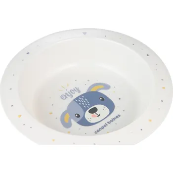 CANPOL BABIES 4/412 Plastová miska CUTE ANIMALS 270 ml NEW - Pejsek modrý