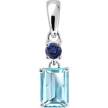 Přívěsek Mure S Blue Topaz + Lolit - stříbrný přívěsek s modrým topazem a lolitem