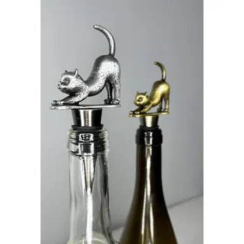 Gadget Kovová zátka na víno ve tvaru kočky