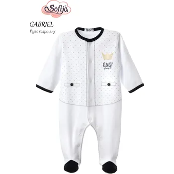 SOFIJA Overal na spaní rozpínací GABRIEL princ Bílý vel. 56cm