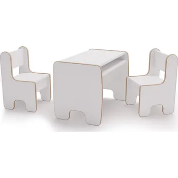 Dětský stůl dětský stůl Timi a dvě židličky MDF bílá barva