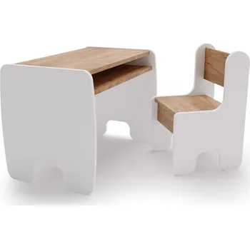 Dětský stůl dětský stůl Timi + židlička barva bílá / dub craft zlatý