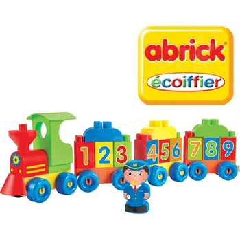 ostatní stavebnice ECOIFFIER Abrick Stavebnice Vláček s čísly se strojvedoucím 45cm , 18m+