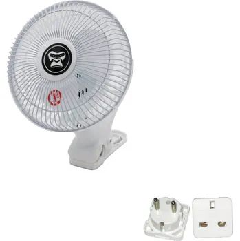 Domácí ventilátor Gorilla Clip Fan 15W, dvourychlostní klipsnový ventilátor 15 cm