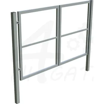 brána Skládací jednokřídlá brána vč. sloupků - 3500 x 1000 mm