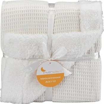 Dětská deka INTERBABY Dětská deka Wafle 80x110cm KOSTIČKY & BERÁNEK - Krémová