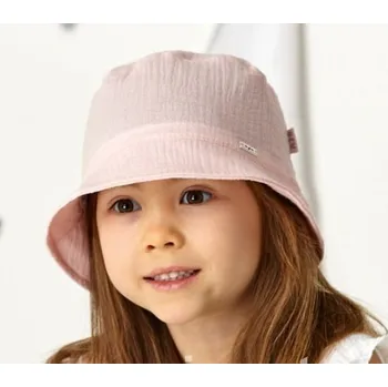 Klobouk AJS Letní mušelínový klobouček KIDS SUMMER GIRL vel. 54 (béžová, růžová)