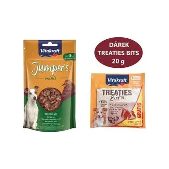 Pamlsek pro psa Vitakraft Jumpers Minis Coins kachní 80 g + dárek Vitakraft dog Treaties Bits Liver sausag