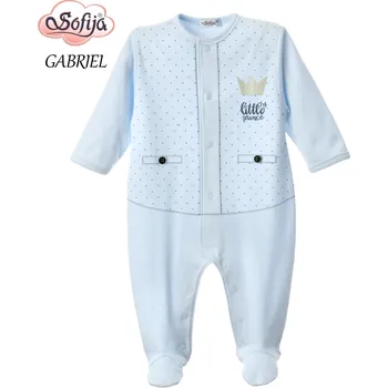 Kojenecký overall SOFIJA Overal na spaní rozpínací GABRIEL princ Modrý vel. 56cm