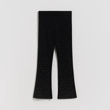 Reserved - Bavlněné Legíny s ozdobou - černý - 972FF-99X - 972FF-99X-116