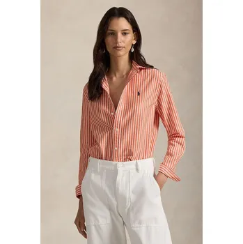 Dámská košile Košile s příměsí lnu Polo Ralph Lauren 211971514 oranžová 22X, vel. M