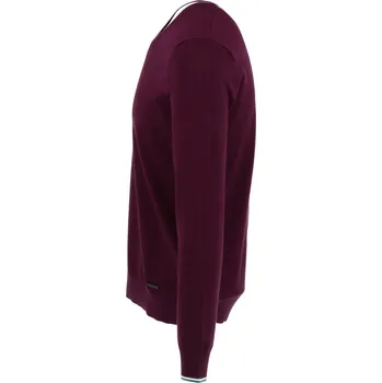 Pánský svetr Gaudi pánský svetr s výstřihem do V Gaudi' tmavě červená 3457804