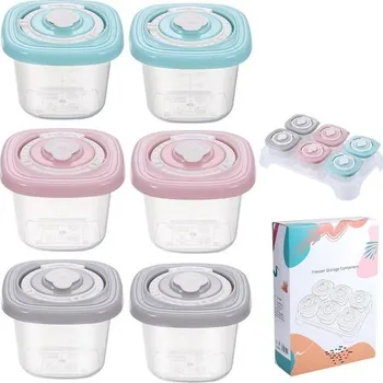 Fentar 6ks mrazicí nádoba na dětskou výživu, nepropustná mrazící nádoba na dětskou výživu s funkcí