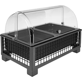 Chladící vitrína Portland 6,5 cm melamin černá 2 x 1/2