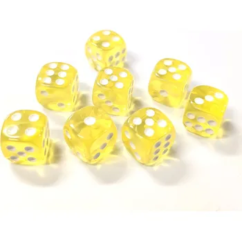 Společenská hra MINDOK Sada barevných kostek 8 ks 11 mm - žluté