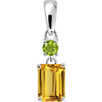 Přívěsek Mure S Golden Citrine + Peridot - stříbrný přívěsek s zlatým citrínem a peridotem