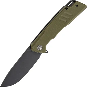 kapesní nůž Petrified Fish PFB02 Loco Černý Stonewashed D2 Zelený G10 PFB02GRDW