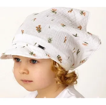 Čepice AJS Letní šáteček s kšiltem FLOWER vel. 48-50cm