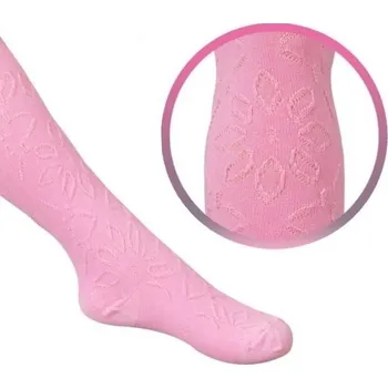 REWON Punčocháče 68-74cm ŽAKÁROVÉ plastický vzor - Růžové