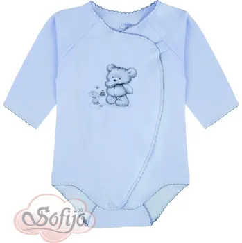 Kojenecký body SOFIJA Body dl.rukáv MIKADO Míša rozpínací modré vel. 62cm