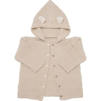 Lumima MACKO Dětský svetr rozepínací Kapuce BEIGE béžový vel. 92cm