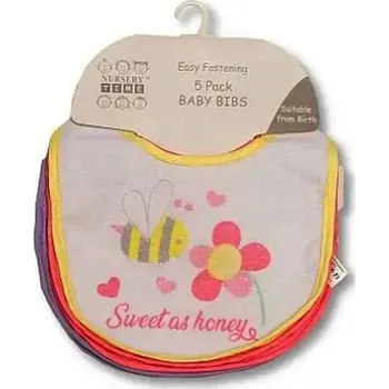 NURSERY Sada 5 kusů - kojenecké bryndáky froté FLOWER dívčí