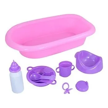 Doplněk pro panenku LAMPS Vanička s doplňky pro panenku 38x23x9cm - růžová