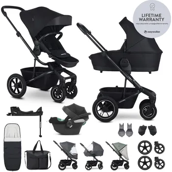 Kočárek EASYWALKER SET 4v1 Kočárek Harvey5 Midnight Black XXL AIR + CYBEX Aton B2 i-Size+základna